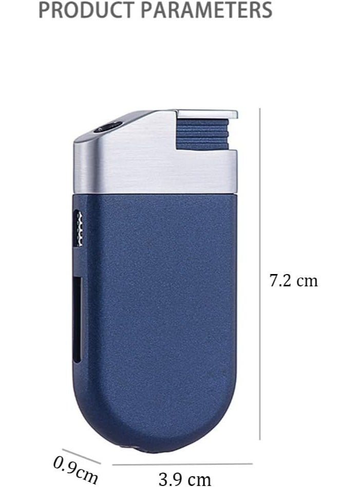 2pcs Torch Lighter Windproof Pocket Lighter Jet Single Flame Lighters, Adjustable Flame and Refillbale Fuel Lighter(No Butane) (Sliver+Blue) - Image 5
