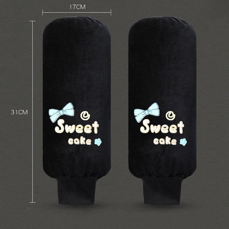Sleeve long womens autumn and winter fashion work sleeve cute anti-dirty wear-resistant kitchen anti-fouling office sleeve wholesale sweet [black] 1 pair 