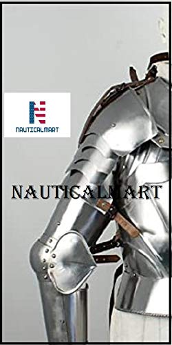 NAUTICALMART Nautical Mart Medieval Knight Armor | Battle Ready Arm Armor | 18-Gauge Steel | Adjustable Leather Straps | Handcrafted by Indian Artisans | for Reenactments & Cosplay | Large Size - Image 4