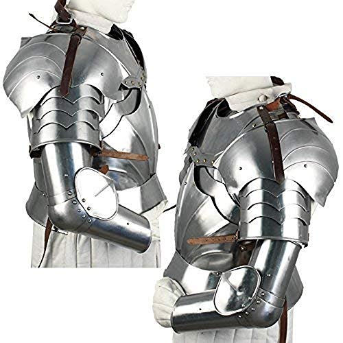 NAUTICALMART Nautical Mart Medieval Knight Armor | Battle Ready Arm Armor | 18-Gauge Steel | Adjustable Leather Straps | Handcrafted by Indian Artisans | for Reenactments & Cosplay | Large Size - Image 1