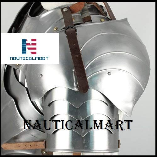 NAUTICALMART Nautical Mart Medieval Knight Armor | Battle Ready Arm Armor | 18-Gauge Steel | Adjustable Leather Straps | Handcrafted by Indian Artisans | for Reenactments & Cosplay | Large Size - Image 2