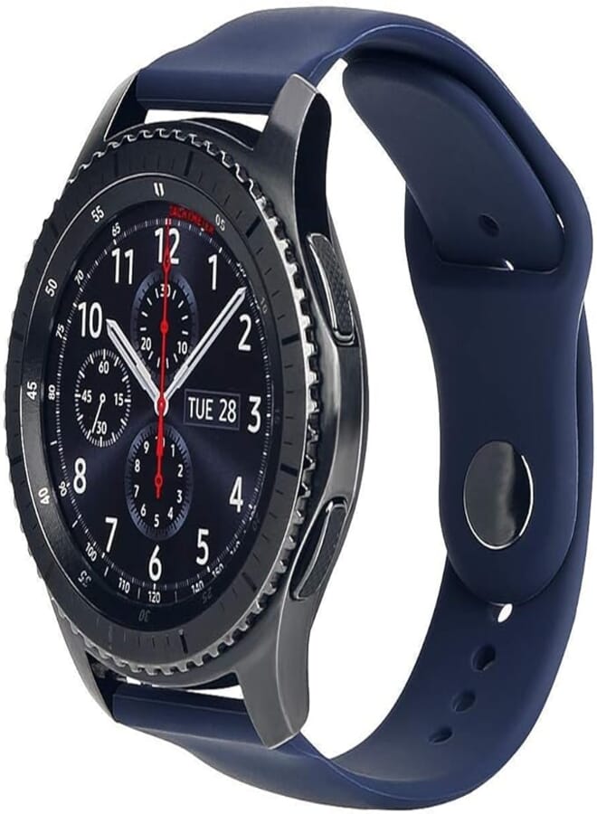 Compatible with Samsung Galaxy Watch 46mm/Huawei Watch GT Band, 22mm Breathable Soft Silicone Sport Band Replacement Strap Wristband Accessory for Galaxy Watch 46mm/Gear S3/Ticwatch Pro (Blue)