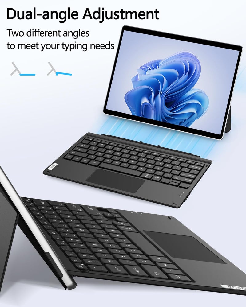 ORDA Surface Pro Keyboard for Pro 7+ / Pro 7 / Pro 6 / Pro 5 / Pro 4 / Pro 3 Type Cover Surface Pro 12.3 inch Keyboard Wireless Bluetooth,Ultra-Slim,Multi-Gestures Trackpad,7-Color Backlit - Image 4