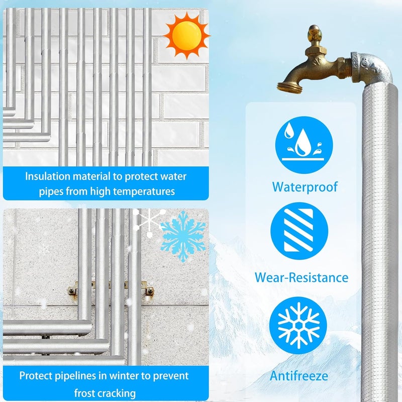EaseThrift 3/4 " ID Pipe Insulation Foam Tube Self Adhesive 16 " L Peel and Stick Pipe Insulation Foam Wrap Aluminum Foil Pipe Covers for Spigot, Winter Outside Pipes, Sprinkler 20 PC - Image 5