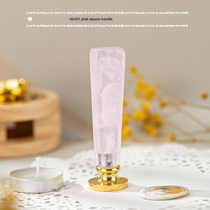 Vintage Magic Academy Wax Seal Handle AS307 Pink square handle (without Seal head) 