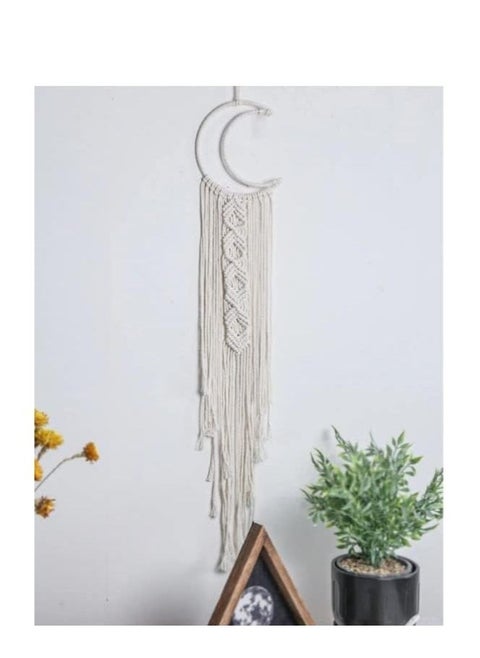 Moonlight-inspired beauty! A crescent moon boho macramé decor piece that adds elegance and serenity to any corner of your home. Handcrafted with care for a unique and enchanting touch.