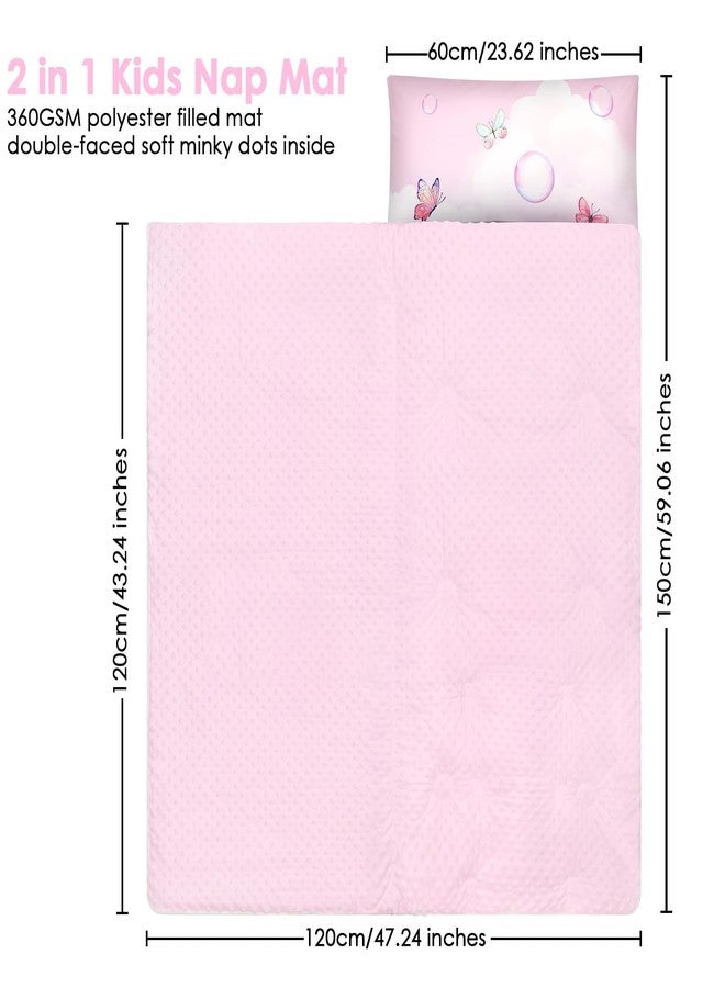 decalsweet Kids Sleeping Bag Toddler Nap Mat with Removable Pillow, Large Foldable Sleeping Bag for Girls Boys, Easy Clean Slumber Bag with Double Zip for Camping School Preschool Daycare, 59×24 inch - Image 2