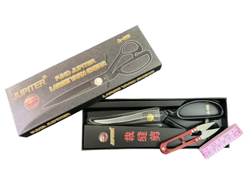 Acceptive Jupiter Jupiter 09 Inches Scissors, A-225, Black, All-in-One Scissors: Seam Ripper, Thread Cutter, Measuring Tape Included. - Image 1