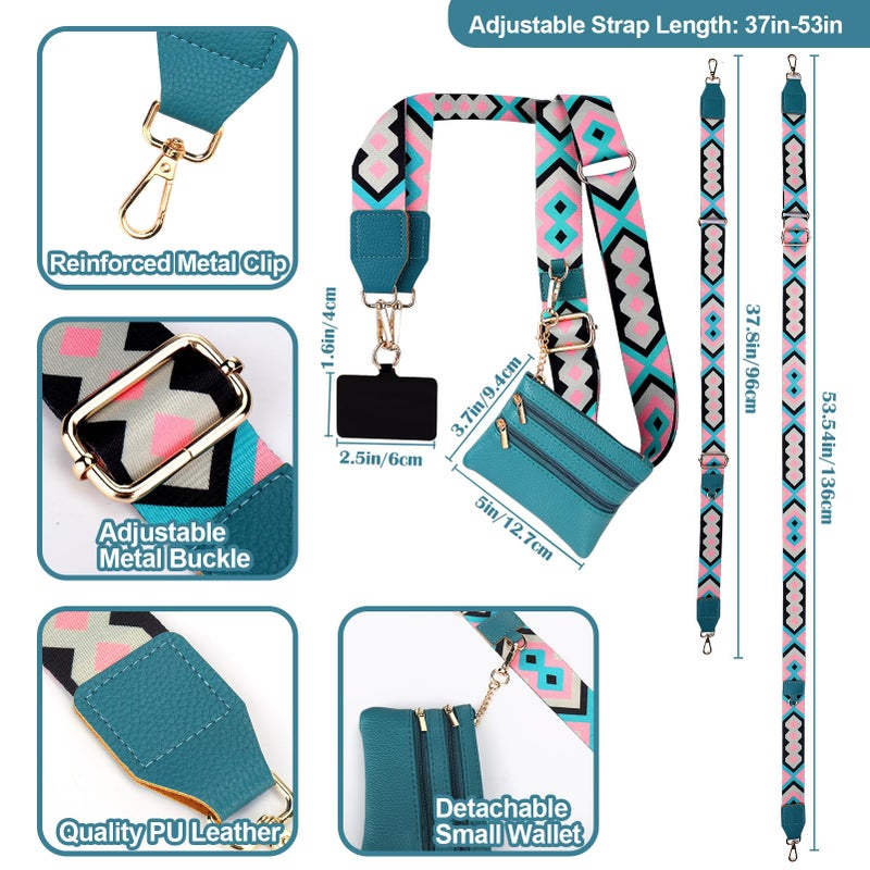 XANGNIER Clip and Go Strap for Phone with Wallet Crossbody, Phone Strap with Zippered Wallet, Adjustable Anti Theft Cellphone Lanyard for Women, Cellphone Chain Accessories,Multicolor 8 - Image 5