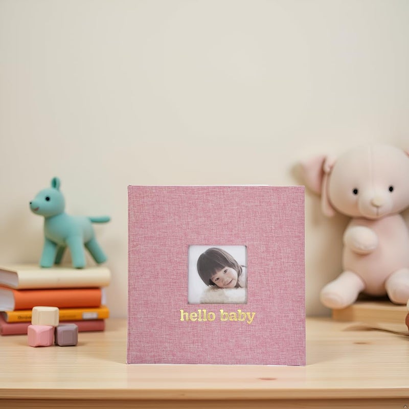 Kate & Milo Linen Baby Book, First 5 Years Memory Book, Newborn Milestone Journal, Baby Girl Keepsake, Blush Pink - Image 4