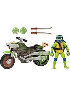 Teenage Mutant Ninja Turtles :مجموعة Mutant Mayhem Ninja Kick Cycle مع شخصية Leonardo الحصرية من Playmates Toys  - Image 1