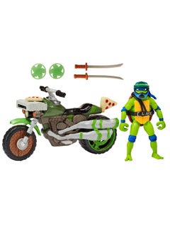 Teenage Mutant Ninja Turtles :مجموعة Mutant Mayhem Ninja Kick Cycle مع شخصية Leonardo الحصرية من Playmates Toys  - Image 5