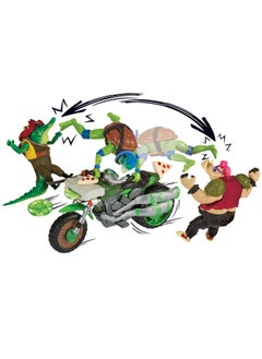 Teenage Mutant Ninja Turtles :مجموعة Mutant Mayhem Ninja Kick Cycle مع شخصية Leonardo الحصرية من Playmates Toys  - Image 3