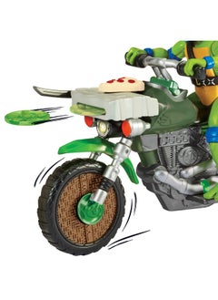 Teenage Mutant Ninja Turtles :مجموعة Mutant Mayhem Ninja Kick Cycle مع شخصية Leonardo الحصرية من Playmates Toys  - Image 4