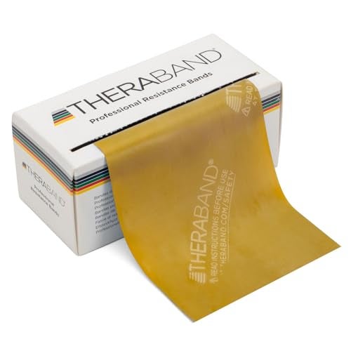 THERABAND Resistance Bands, 6 Yard Roll Professional Latex Elastic Band For Upper Body, Lower Body, & Core Exercise, Physical Therapy, Pilates, At-Home Workouts, & Rehab, Gold, Max, Level 8 - Image 1