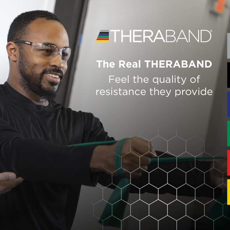 THERABAND Resistance Bands, 6 Yard Roll Professional Latex Elastic Band For Upper Body, Lower Body, & Core Exercise, Physical Therapy, Pilates, At-Home Workouts, & Rehab, Gold, Max, Level 8 - Image 5