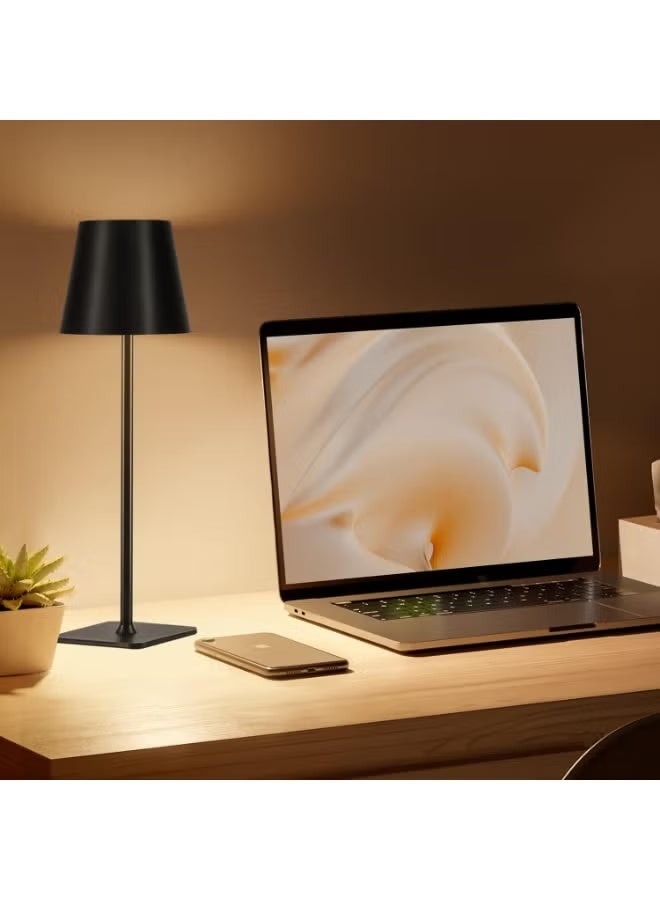 Wireless LED Table Lamp for Office with Rechargeable Battery, Modern Portable Table Lamp for Restaurant/Dinner/Bedroom/Outdoor Use, Waterproof, Black Color - Image 3