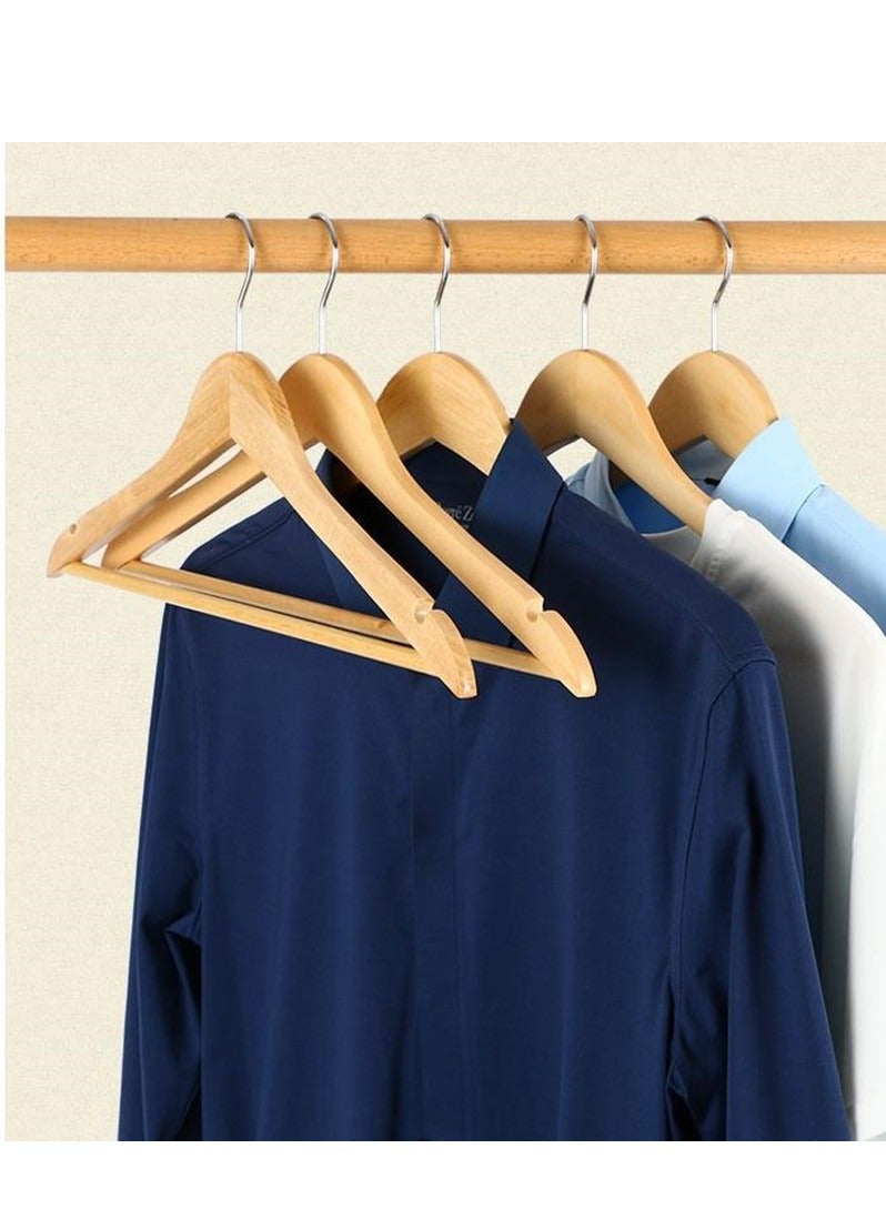 Solid Wood Coat Hangers Non-Slip Cloth Hangers with Notches & 360° Swivel Hook - Image 3
