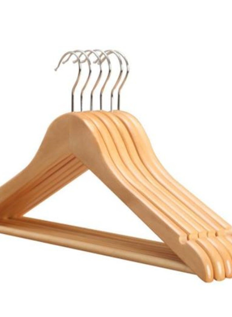 Solid Wood Coat Hangers Non-Slip Cloth Hangers with Notches & 360° Swivel Hook - Image 1