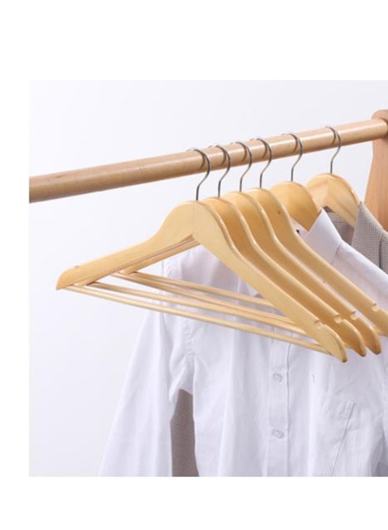 Solid Wood Coat Hangers Non-Slip Cloth Hangers with Notches & 360° Swivel Hook - Image 4