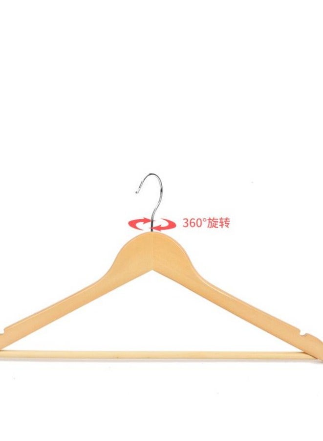 Solid Wood Coat Hangers Non-Slip Cloth Hangers with Notches & 360° Swivel Hook - Image 2