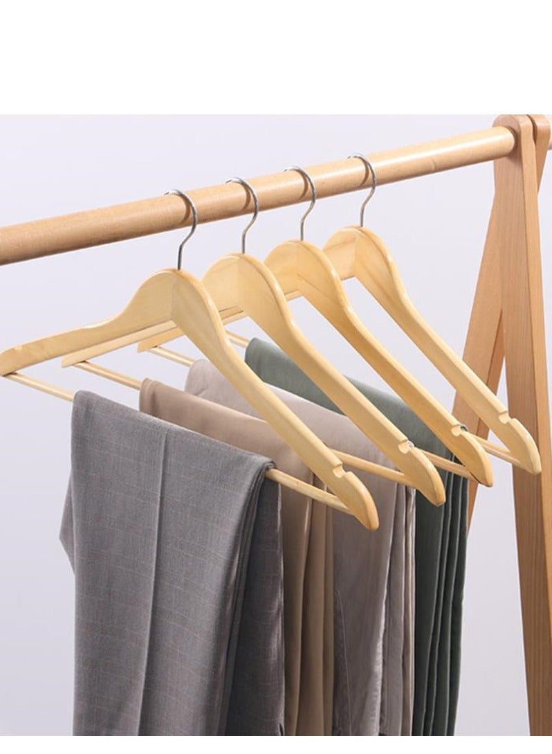Solid Wood Coat Hangers Non-Slip Cloth Hangers with Notches & 360° Swivel Hook - Image 5