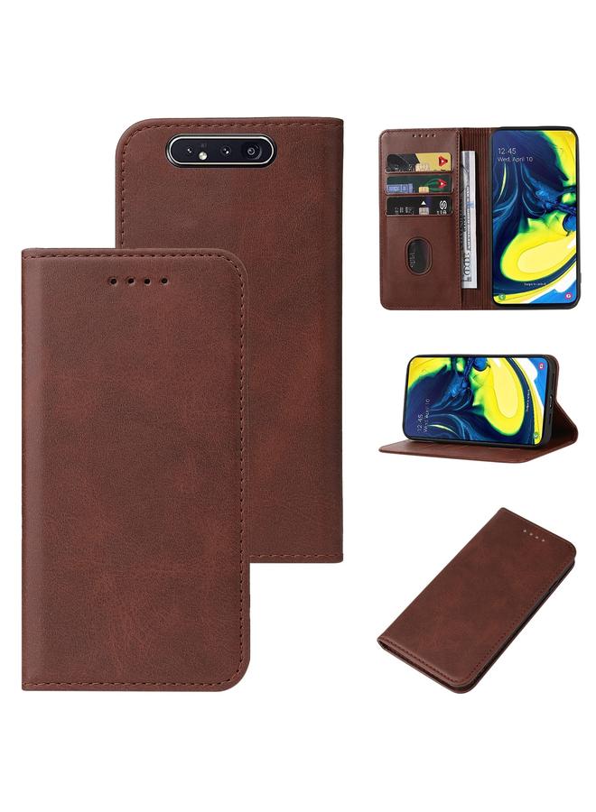 Case For Samsung Galaxy A90 / A80 Magnetic Closure Leather Phone Case