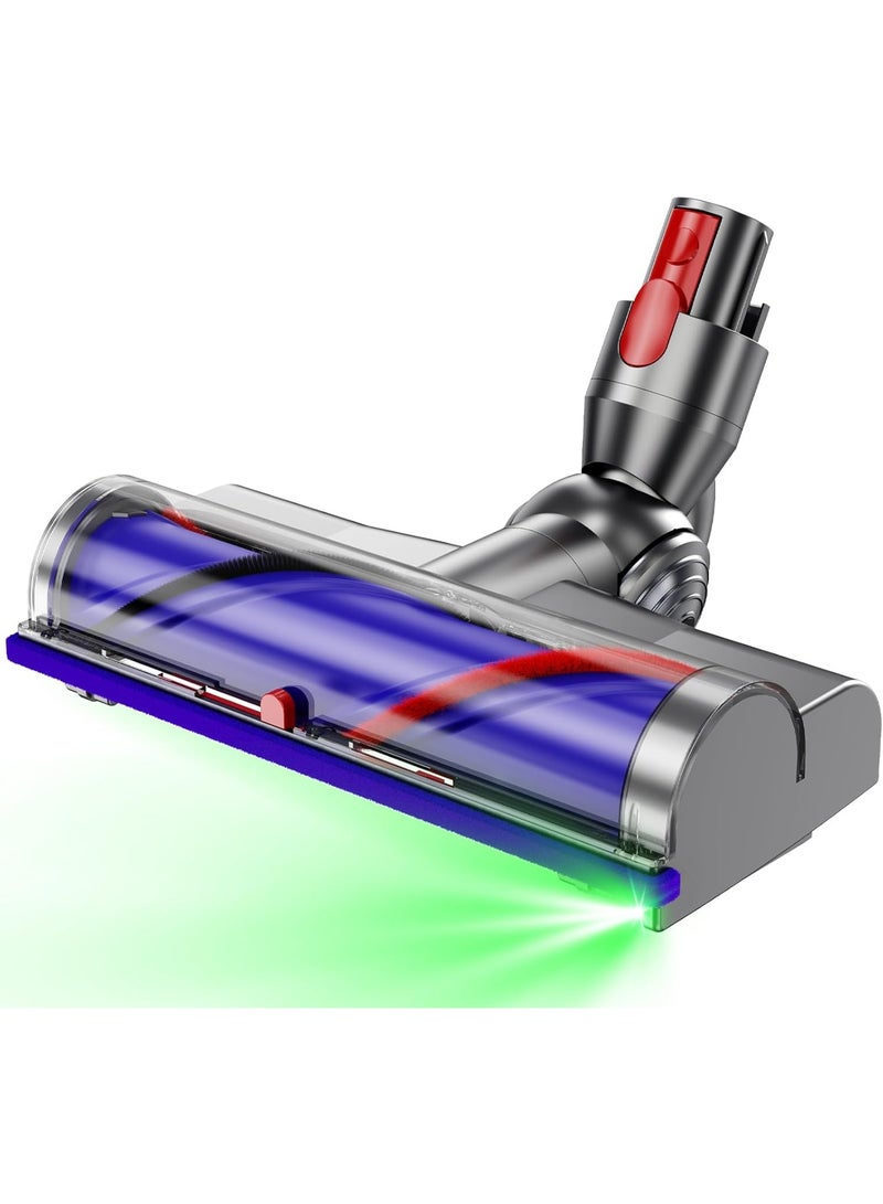 م.ا & ف'س قطع غيار للمكنسة الكهربائية V7 V8 V10 V11 V15 رأس محرك مباشر للمكنسة الكهربائية اللاسلكية ذات العصا للأرضيات الخشبية الصلبة رأس فرشاة عزم دوران 270 درجة مع مصابيح أمامية LED - Image 1