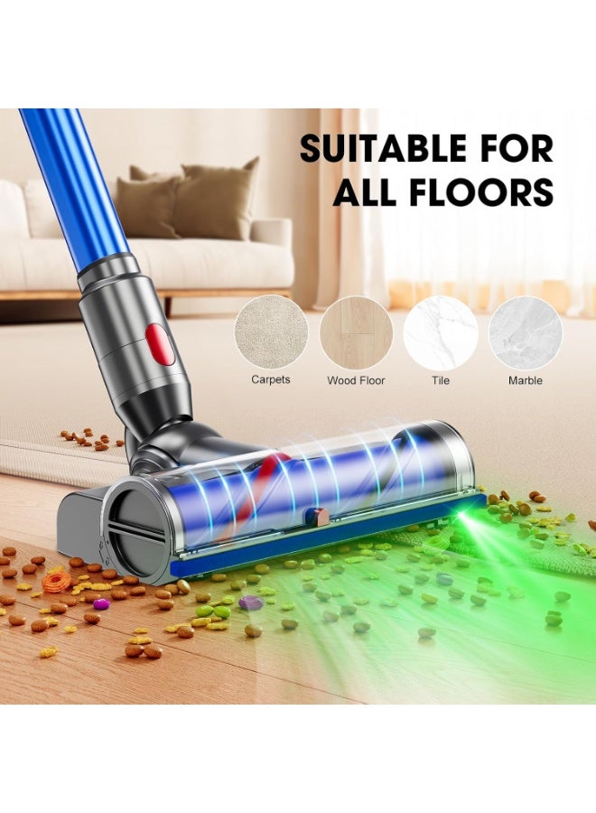 م.ا & ف'س قطع غيار للمكنسة الكهربائية V7 V8 V10 V11 V15 رأس محرك مباشر للمكنسة الكهربائية اللاسلكية ذات العصا للأرضيات الخشبية الصلبة رأس فرشاة عزم دوران 270 درجة مع مصابيح أمامية LED - Image 3