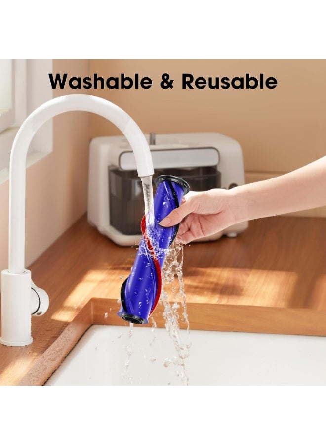 م.ا & ف'س قطع غيار للمكنسة الكهربائية V7 V8 V10 V11 V15 رأس محرك مباشر للمكنسة الكهربائية اللاسلكية ذات العصا للأرضيات الخشبية الصلبة رأس فرشاة عزم دوران 270 درجة مع مصابيح أمامية LED - Image 5