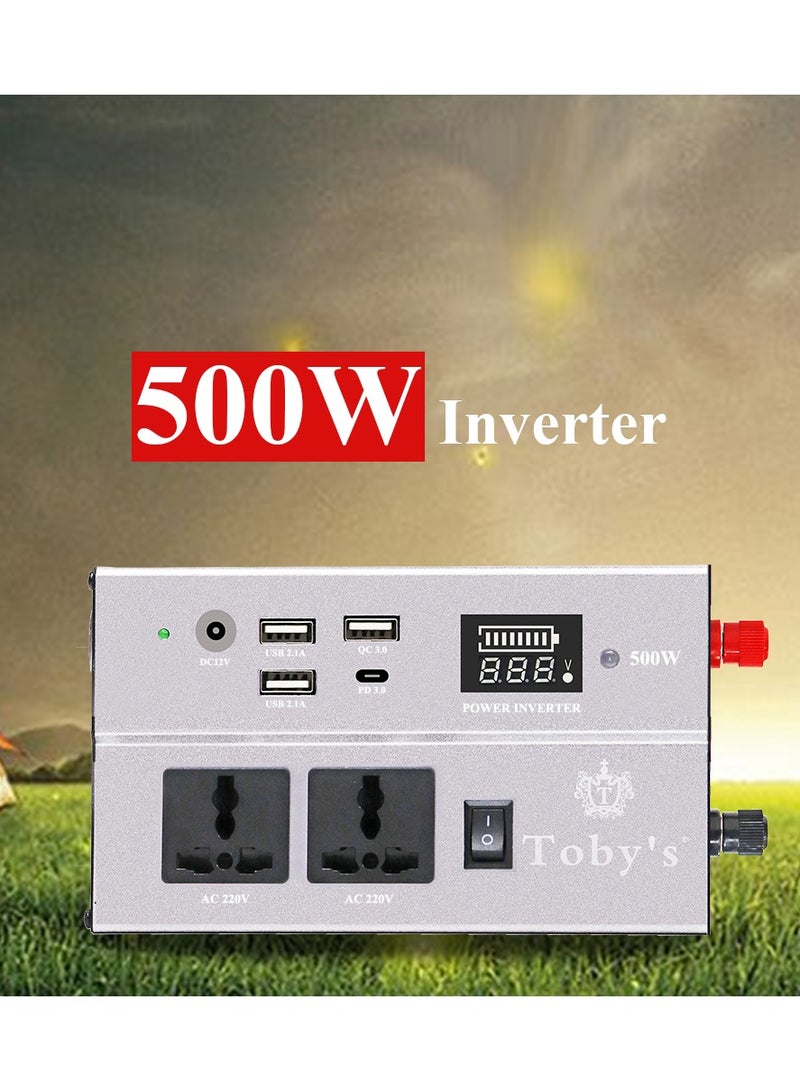 Toby's BTY-70 Battery 55000mAh Power, Rechargeable Battery With 500Watts Power Inverter  with small lamp and COB light Best For Camping and outdoor activities - Image 3