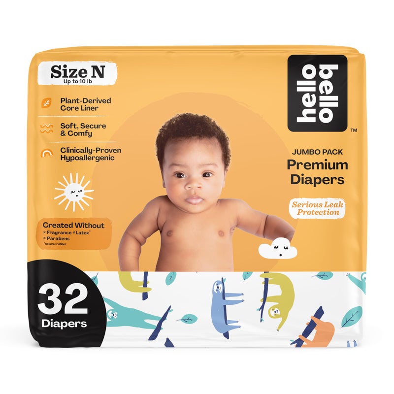 Hello Bello Premium Baby Diapers Size Newborn 32 Count of Disposable ExtraAbsorbent Hypoallergenic Baby Diapers with Snug and Comfort Fit Sleepy Sloth