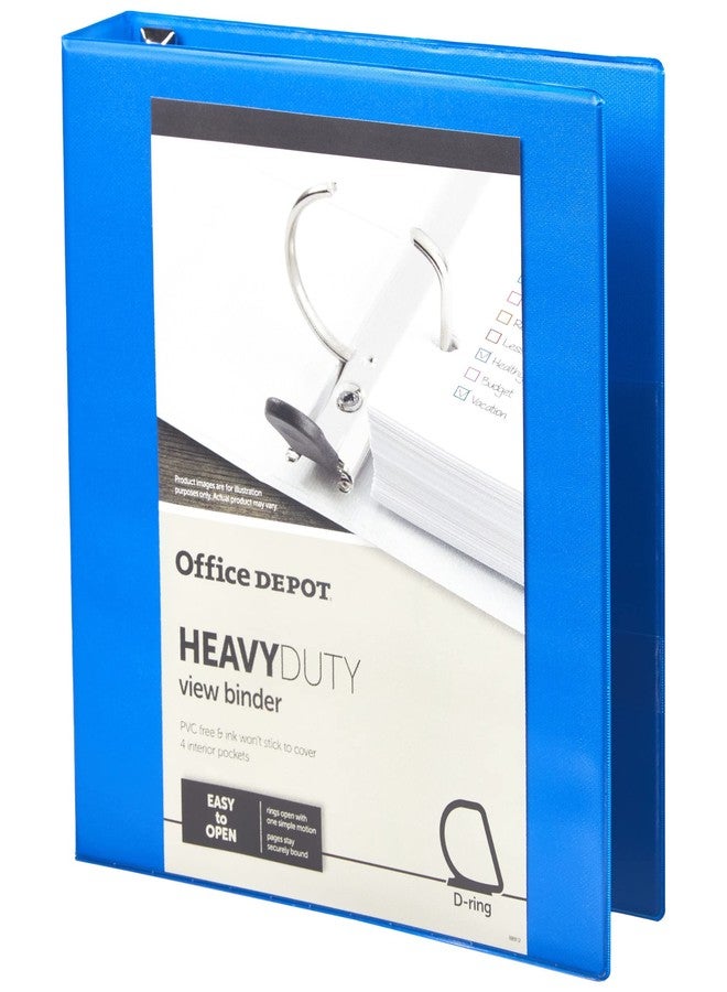 أوفيس ديبوت مجلد عرض حلقات D شديد التحمل وسهل الفتح من ماركة Office Depot®، حلقات مقاس 1 1/2 بوصة، 54% مواد معاد تدويرها، أزرق - Image 3