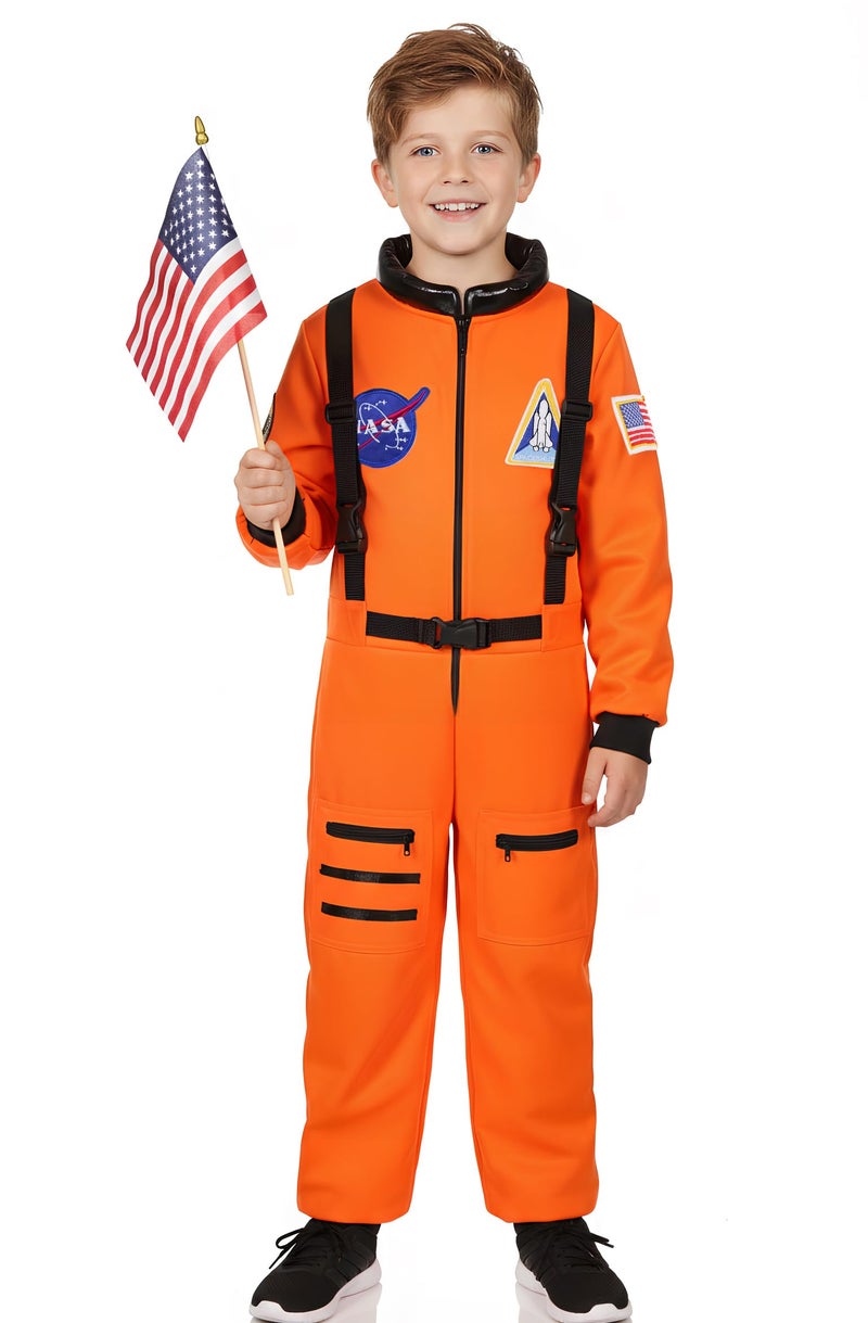 Dormstop Astronaut Costume for Kid Boy NASA Space Jumpsuit Space Outfit Pretend Dress up 3-12Years - Image 1