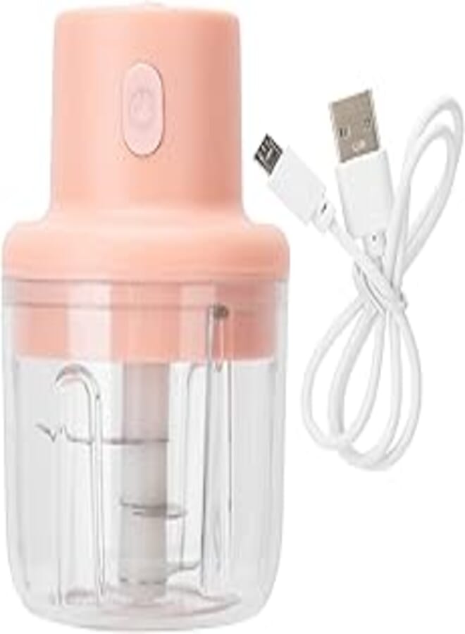 Electric Food Processor, Cordless Meat Chopper 250 ml, Food Chopper with USB Charging Mini Kitchen Shredder for Onion/Ginger/Garlic (Pink)