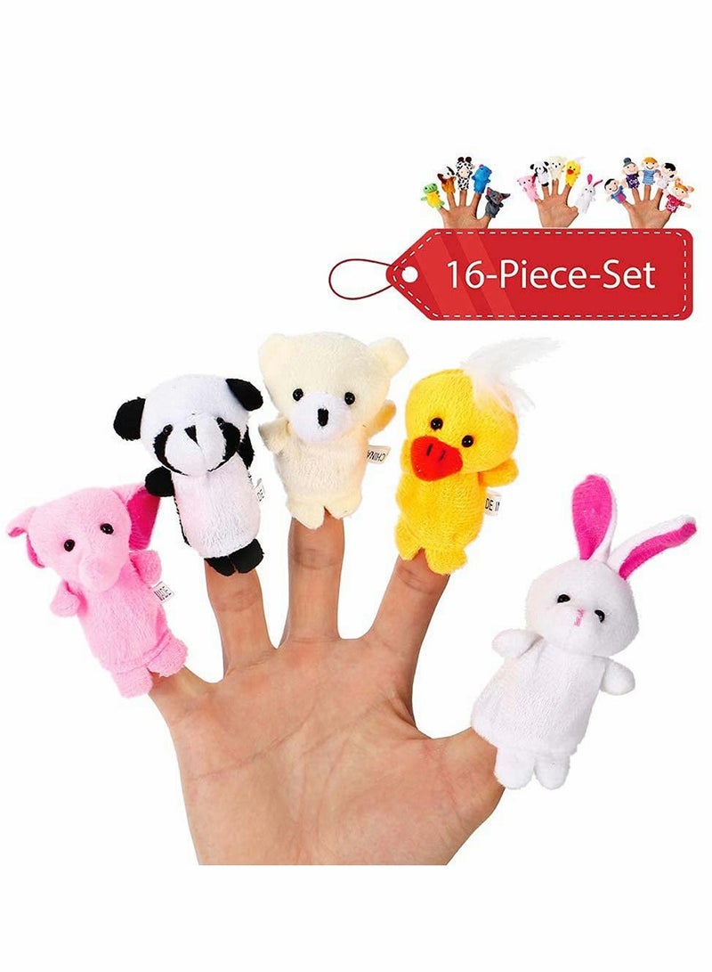 Excefore 16Pcs Finger Puppet Set Animal Finger Puppets Family Finger Puppets Finger Puppets Rubber - Image 4