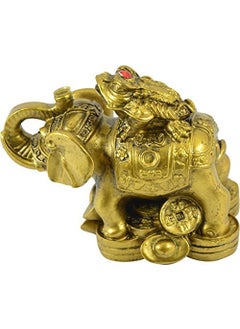 RIPE INDIA Feng Shui King Money Toad Three Legged Frog On Trunk Up Elephant for Prosperity Financial Business Strength Success Good Luck