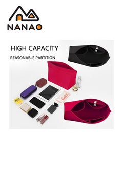 NANAO Tote Bag Organizer Insert For Large Tote Insert Felt Purse Zipper Bag Organizer Ash Black  - Image 2