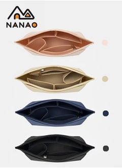 NANAO Tote Bag Organizer Insert For Large Tote Insert Felt Purse Zipper Bag Organizer Ash Black  - Image 5