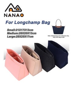 NANAO Tote Bag Organizer Insert For Large Tote Insert Felt Purse Zipper Bag Organizer Ash Black  - Image 3
