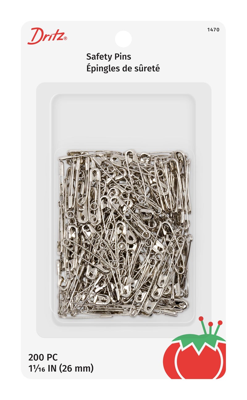 Dritz 1470 Safety Pins Size 1 200Count Nickel