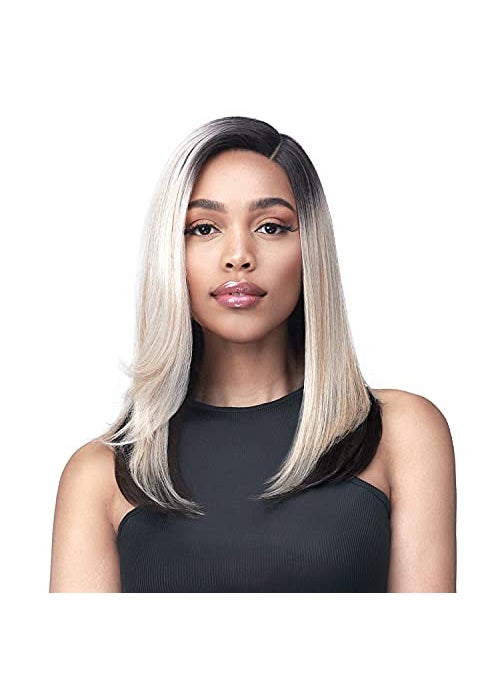 BOBBI BOSS BOBBI BOSS Bobbi Boss Synthetic Hair HD Lace Front Wig - MLF635 LAILA, Medium Straight Wigs, 5.5 Inch Deep Part HD Lace Wigs, Safe Heat Styling (TT SUNRAY) 