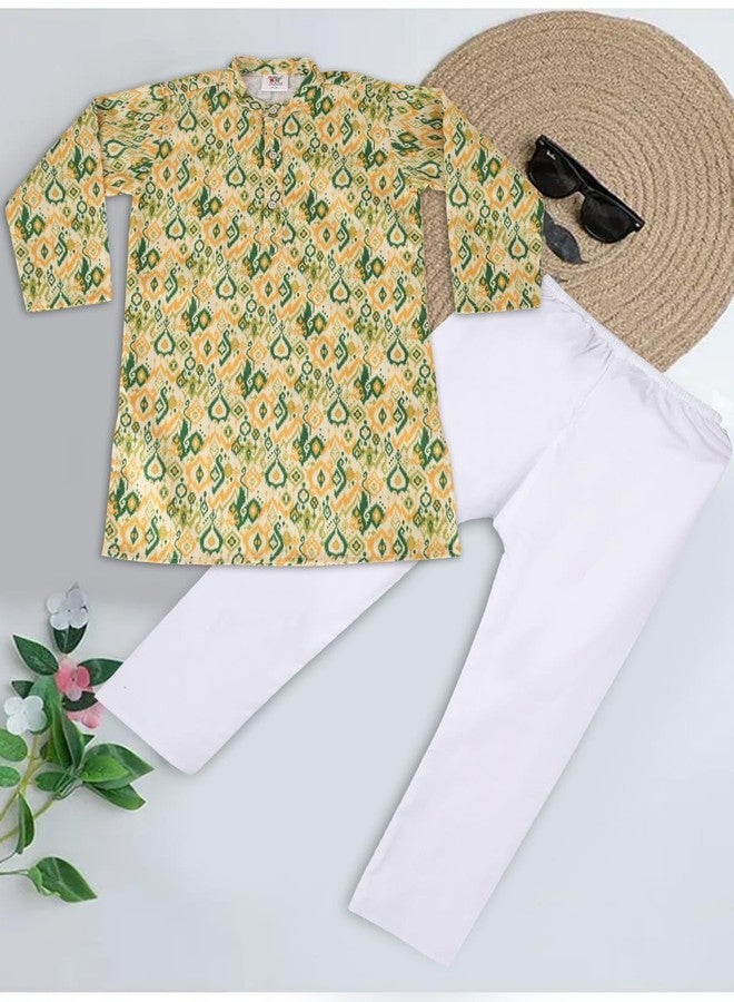 IKKAI® Baby boy’s Outdoor & Indoor Regular Soft Stylish printed Ethnic Wear Comfortable Fit Pack of 1 (Yellow, 7-8 year) - Image 5