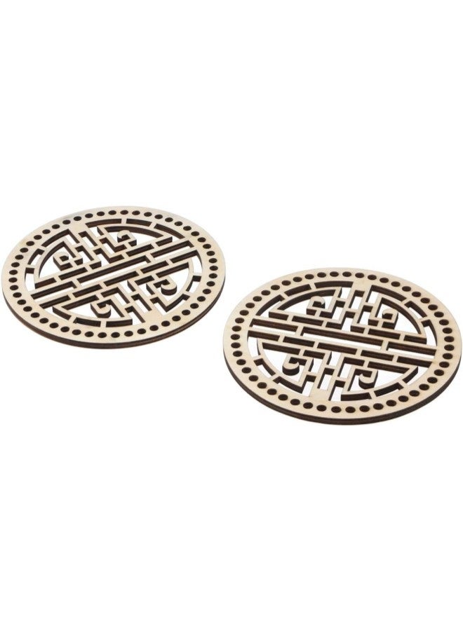 klarako 2Pcs Wooden DIY Round Board Homemade Wirebag Material Shoulder Bag Board DIY Bag Accessories for Women Girls Party Size M Style Laundry Basket - Image 1