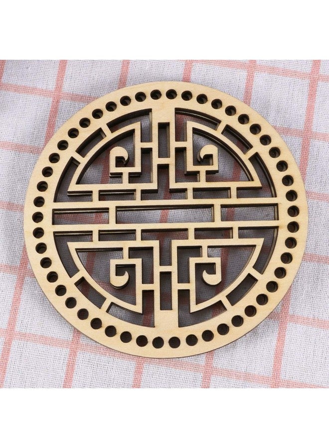 klarako 2Pcs Wooden DIY Round Board Homemade Wirebag Material Shoulder Bag Board DIY Bag Accessories for Women Girls Party Size M Style Laundry Basket - Image 2