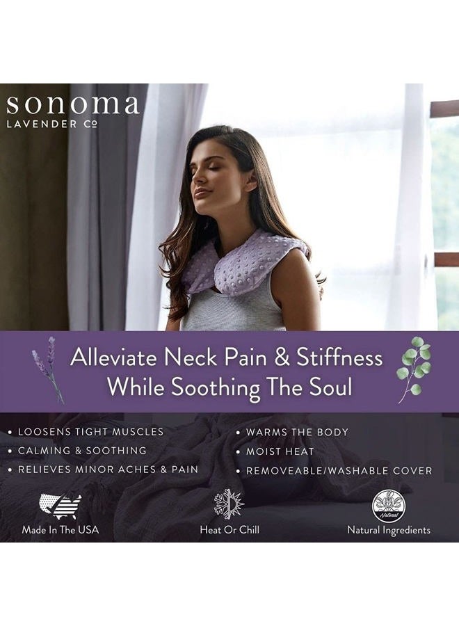 Sonoma Lavender Luxury Lavender Heatable/Chillable Neck Pillow, Microwaveable for Neck and Shoulders with Removable Washable Covers, Great for Relaxation and Pain Relief (Angora Platinum) - Image 2