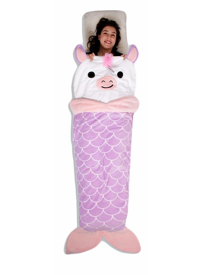 Gilbins Plush Ultra-Soft Fleece Snuggle-in Sleeping Bag Blanket for Lounging On The Couch (Unicorn) - Image 1