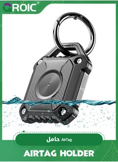 GROIC IPX8 Waterproof Airtag Holder,Apple Airtag Keychain,Hard TPU Airtag Case, 360° Full Protection Air Tag Holder Keychain with Key Chain for Key,Luggage,Dog Collar, Compatible Apple Airtag  - Image 1