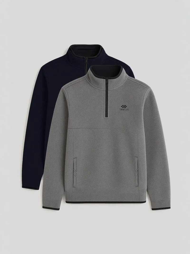 تومي لايف TOMMY Men's Half-Zip Plush Sweatshirt