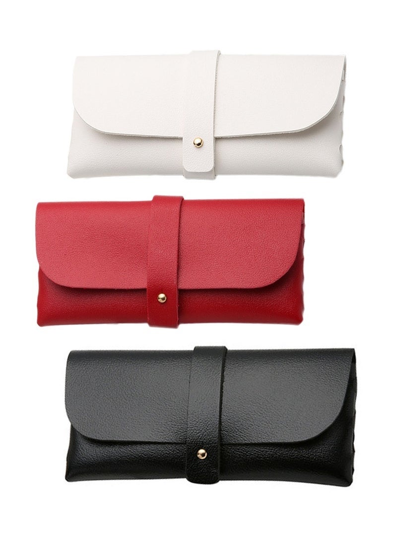 حافظة نظارات شمسية محمولة للنساء والرجال، مجموعة من 3 قطع